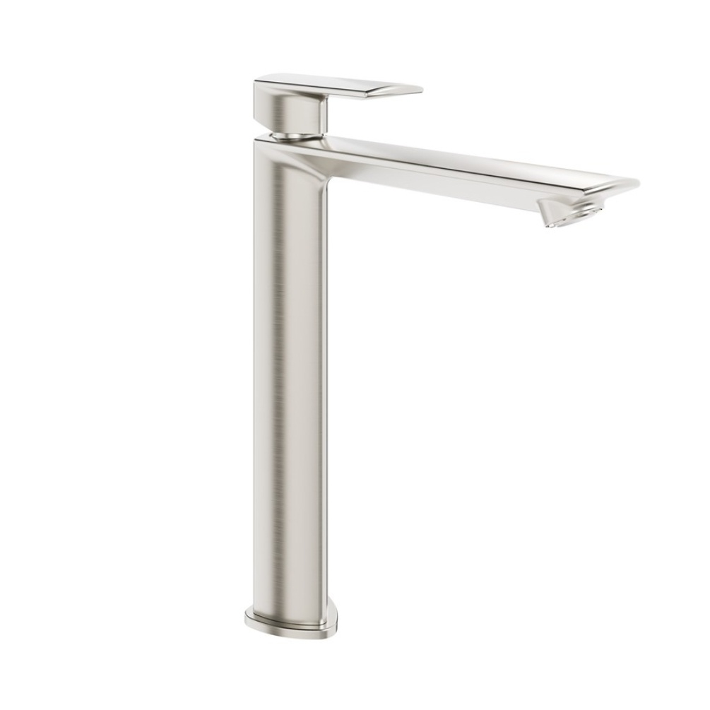 Crosswater Varda Brushed Stainless Steel Tall Mono Basin Tap Cut out